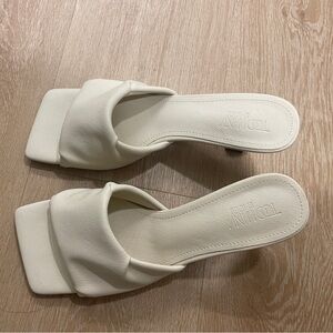 White leather elegant comfy high heels